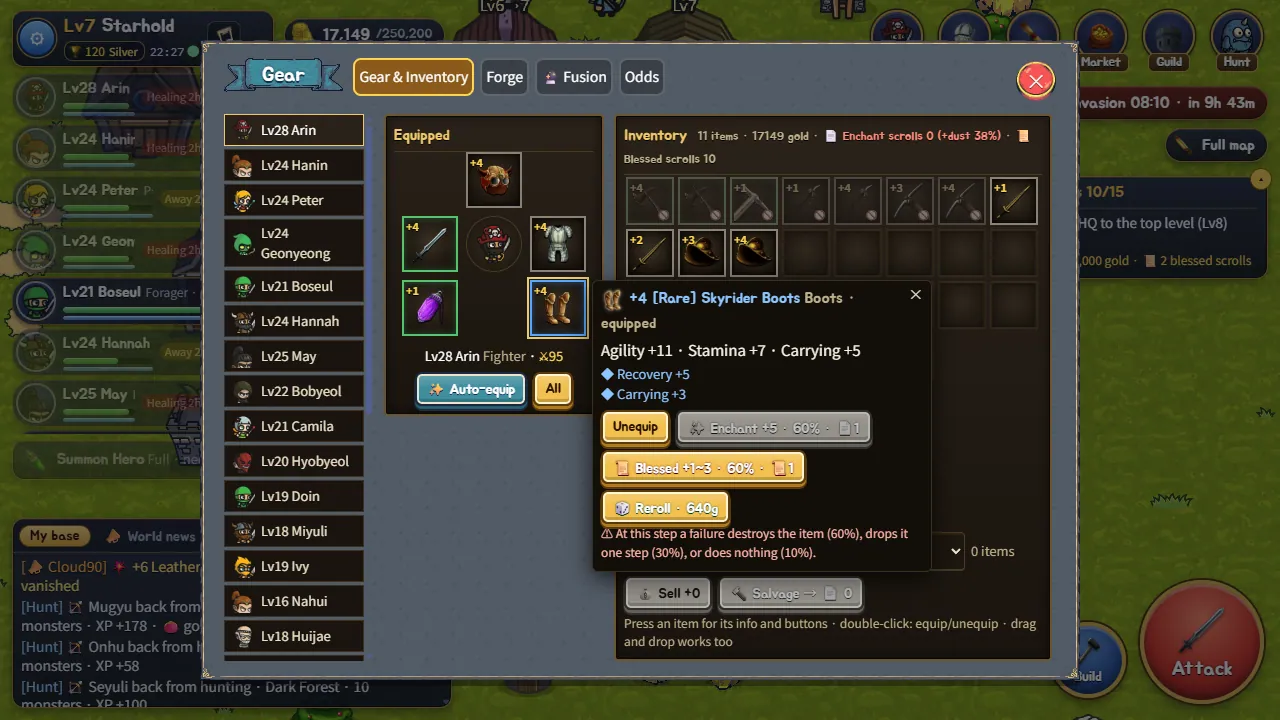 Craft and enhance gear